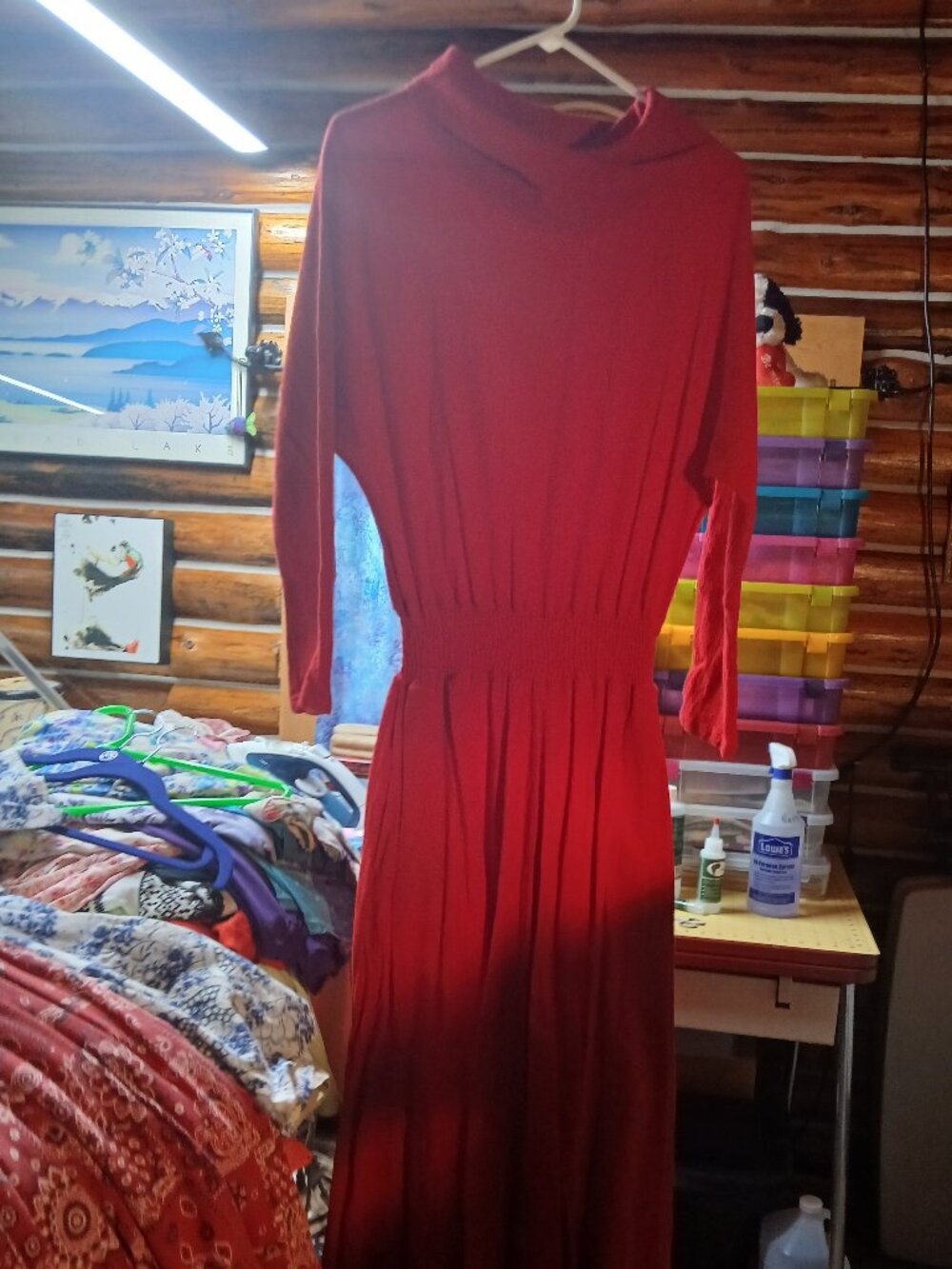 Cowl Neck Long Sleeve Maxi Dress